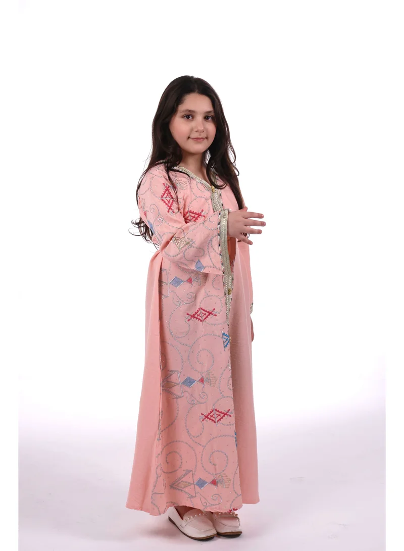 AL BENT AL SHARQIEH pink Mom & Daughter Embroidred jalabiya dress for Women | Best Price UAE